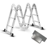 Hammersmith SuperLadder - Allzweck-Leiter mit 14 Funktionen - bis zu 150 kg - rutschhemmenden Gummifüße - superleicht, Ultra-robust & rostfrei - bis zu 3,4m Höhe - Easy Click System