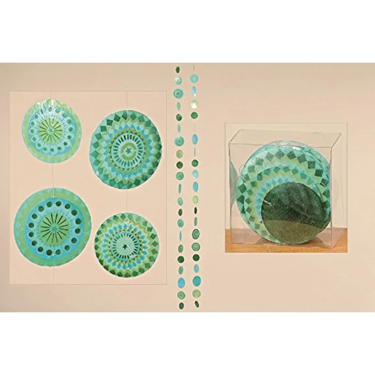 BOLTZE GRUPPE GmbH Capiz Decorative Garland Mobile Shell Wind Chime Muschelgirlande Dekoperlmutt 2 Designs Price/Blue/Green – Bild 1