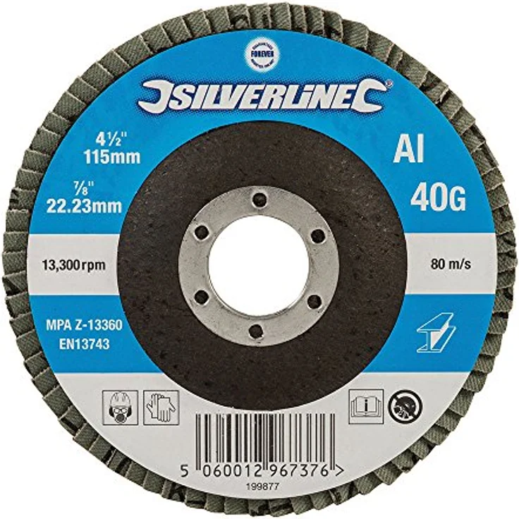 Silverline 199877 Korund-Fächerscheibe 115 mm, 40er-Körnung – Bild 3