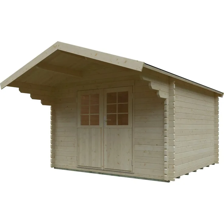Kiehn-Holz Gartenhaus Hainberg, BxT: 340x443 cm, aus naturbelassenem Fichtenholz mit Doppeltür für optimale Stauraumlösung