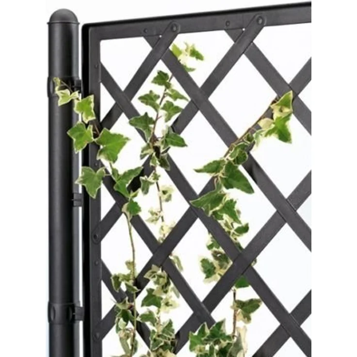Kreher Rankgitter, Spalier mit Pflanzkasten aus robustem Kunststoff in Anthrazit/Grau. Maße BxTxH in cm: 43 x 43 x 142 cm. Topp für Garten, Terrasse und Balkon! – Bild 2