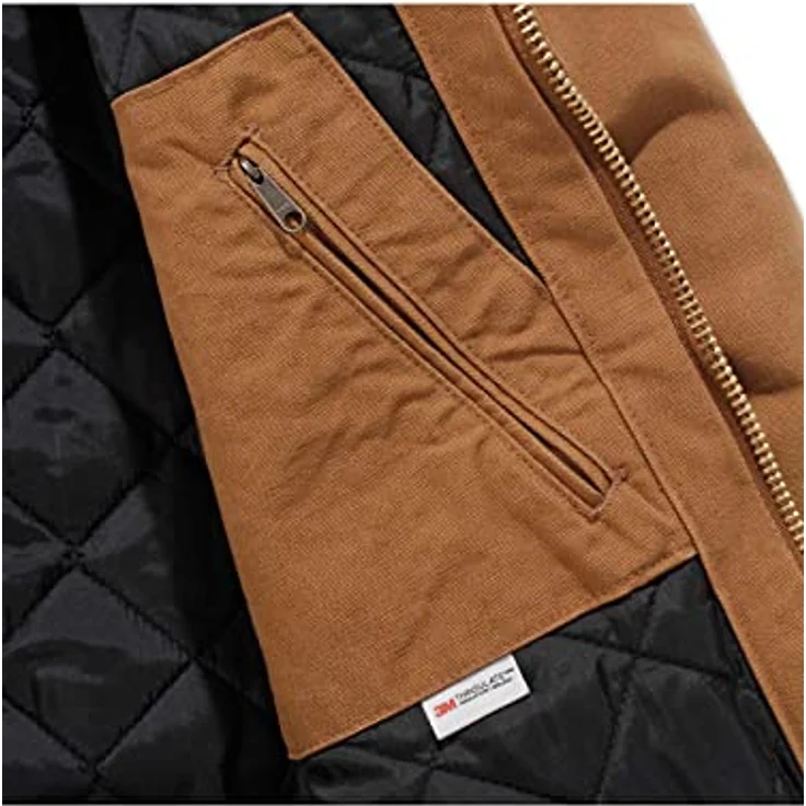 Carhartt Duck Active, Arbeitsjacke aus schwerem Baumwoll-Entenmaterial mit 3M Thinsulate-Isolierung, schwarz, Größe S – Bild 5