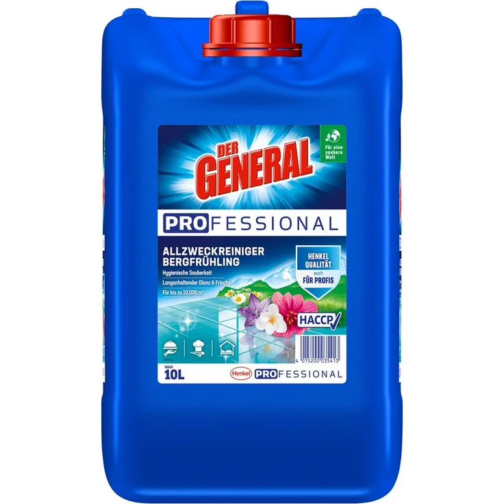 Der General DER GENERAL Allzweckreiniger Bergfrühling Profi, 10L, Hochleistungsformel für vielseitige Anwendungen