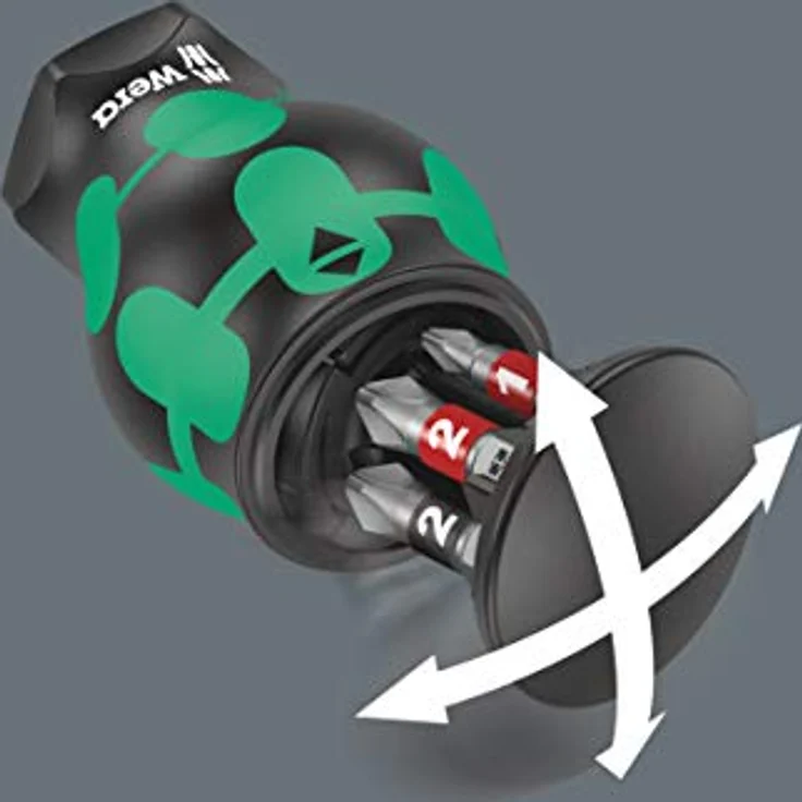 Wera Kraftform Kompakt Stubby Magazin 2 05008874001 Bit-Set Schlitz, Kreuzschlitz Pozidriv, Kreuzschlitz Phillips inkl. Bithalter – Bild 6