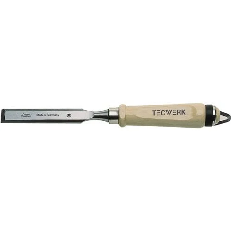TECWERK Stechbeitel B.45mm mit Zwinge aus Weißbuchenholz, Ulmer Form – Bild 1