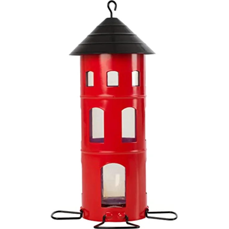 Wildlife Garden WG339 Kombi-Haus Samen Rot - Vogelfutterhaus aus Metall