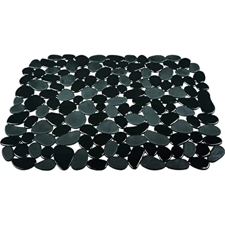 Sanixa PA70507 Design Spülbecken-Einlage schwarz Kunststoff Eckig 40 x 30 cm Abtropfmatte Küche Spülbecken-Schutz Schutz vor Kratzern Schutzmatte Spülmatte
