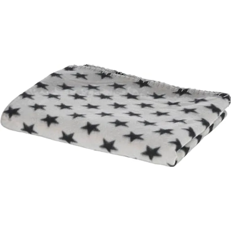 Kerbl Hundedecke Stella, leichte Fleece-Decke mit Sternenmotiv, L x B 140 x 100 cm, ideal für Hunde und Katzen
