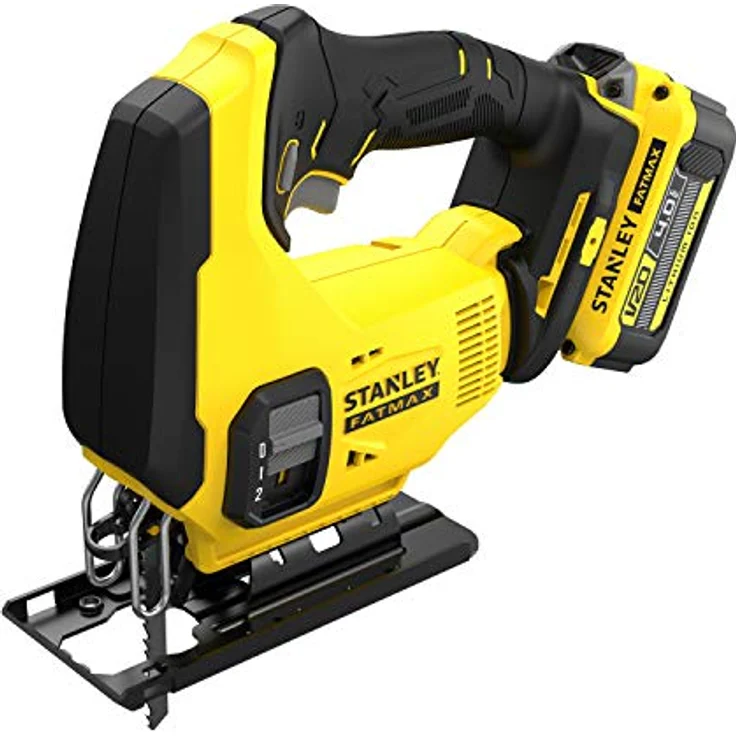 Stanley FatMax 18V Akku-Pendelhub-Stichsäge SFMCS600M2K (4.0 Ah, zwei Pendelhubstufen, variable Hubzahl, werkzeuglose Blattaufnahme, Gebläse, inkl. 2 Akkus, Schnell-Ladegerät, Koffer) – Bild 2