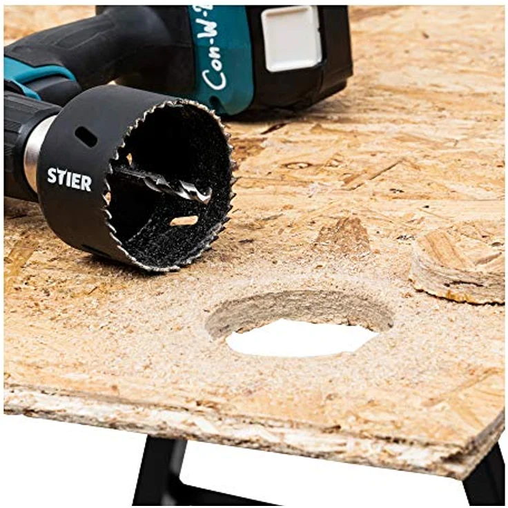 STIER Lochsäge, HSS-Co8 Bimetall, 82 mm, Dosenbohrer, Lochbohrer, HSSE, Bohrkrone 82mm, Lochkreissäge, Steckdosenbohrer, Lochsäge, Kreisschneider, Kreisbohrer – Bild 2
