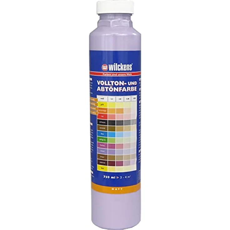 Wilckens Farben Vollton- und Abtönfarbe matt 750 ml, wetterbeständige Wandfarbe für Innen- und Außenbereich, farbintensiv und scheuerbeständig – Bild 1