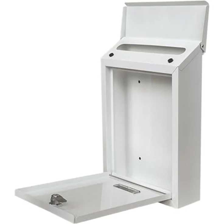 HTI-Living Briefkasten Amin, wetterfester Wandbriefkasten aus 0,6 mm Stahl, weiß, 30 x 21 x 7 cm – Bild 2