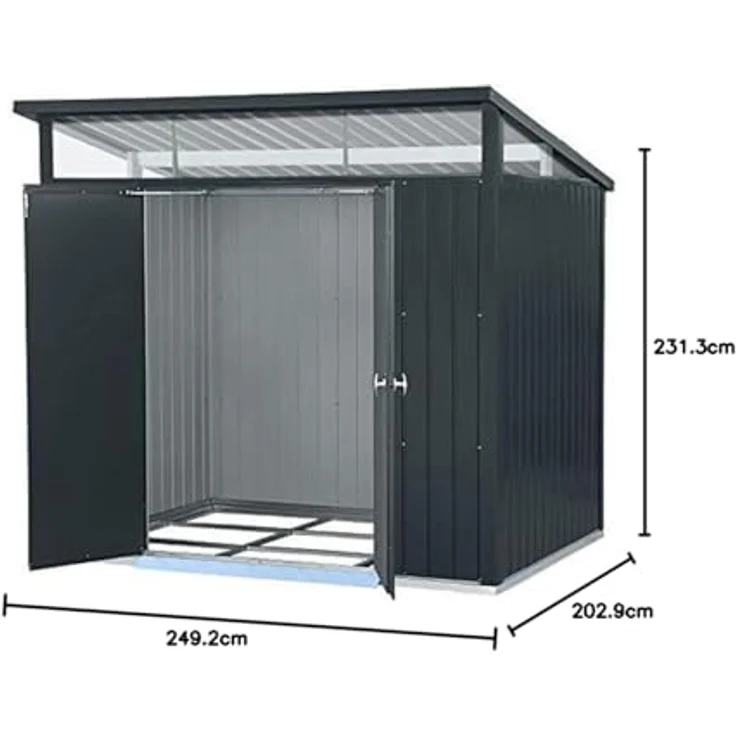 Duramax Metallgerätehaus Palladium 8x6, Gartenhaus mit doppelter Flügeltür, anthrazit – Bild 10