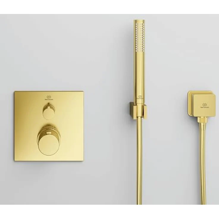 Ideal Standard Idealrain Atelier, Stabhandbrause in Brushed Gold mit Durchflussbegrenzer und kratzfester PVD-Beschichtung – Bild 2