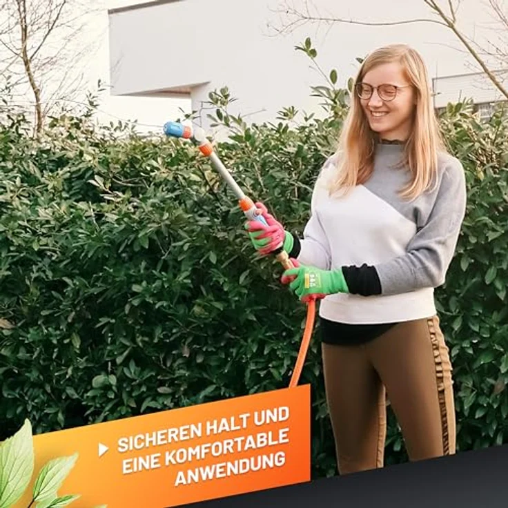 GRÜNTEK Sprühlanze für Schläuche, Reinigungs- und Bewässerungsstab mit 2 Strahlarten und schwenkbarem Sprühkopf – Bild 8