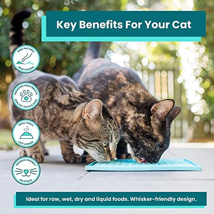 LickiMat Classic Playdate Cat Slow Feeder Lick Mat, Langeweile Angstreduzierung Perfekt für Futter, Leckereien, Joghurt oder Erdnussbutter Lustige Alternative zu einem Slow Feed Katzennapf oder -napf, – Bild 4