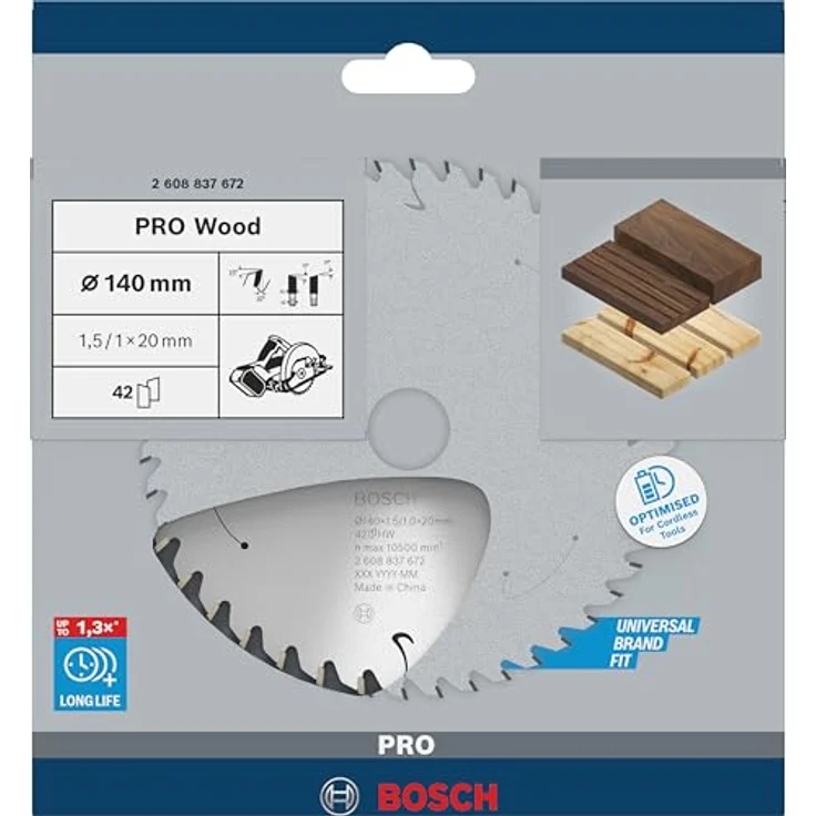 Bosch Professional Kreissägeblatt Standard for Wood (Holz, 140 x 20 x 1,5 mm, 42 Zähne, Zubehör Akku Kreissäge) – Bild 2