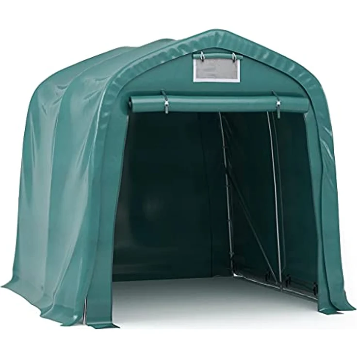 vidaXL Garagenzelt Wasserfest Zeltgarage Weidezelt Foliengarage Zelt Lagerzelt Auto Motorrad Schutz Unterstand Lagerung PVC 1,6x2,4m Grün – Bild 1