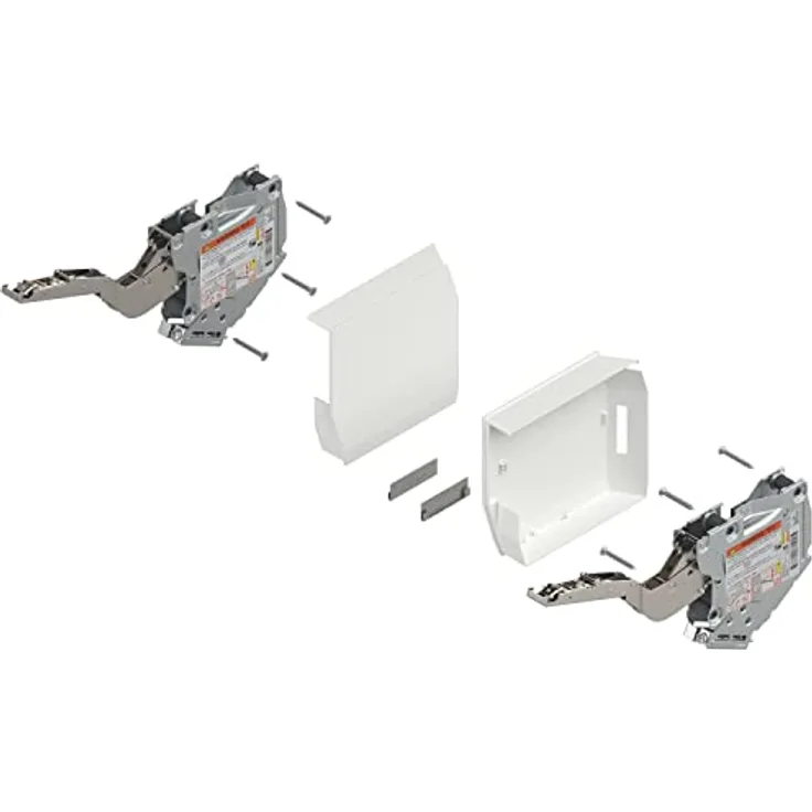 Blum Aventos HK S Tip-On Klappscharnier Liftbeschlag, seidenweiß, kraftspeicher, Öffnungswinkel 107°, geeignet für Korpushöhen bis 600 mm