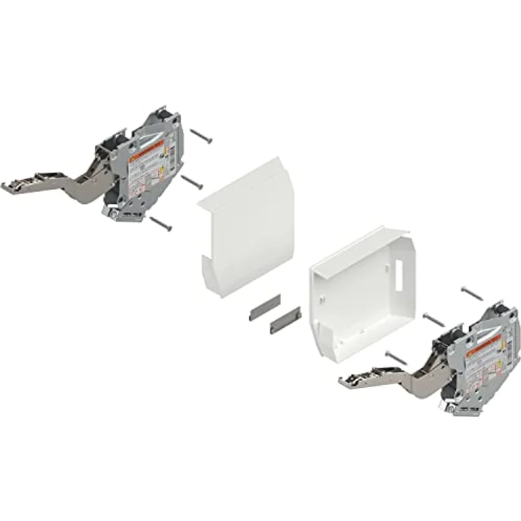 Blum Aventos HK S Tip-On Klappscharnier Liftbeschlag, seidenweiß, kraftspeicher, Öffnungswinkel 107°, geeignet für Korpushöhen bis 600 mm – Bild 1