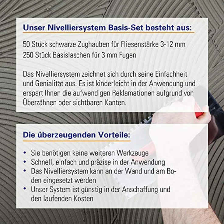 Karl Dahm Basis Nivelliersystem Set schwarz, 3 mm Laschen, Art.-Nr. 12441 – Bild 5