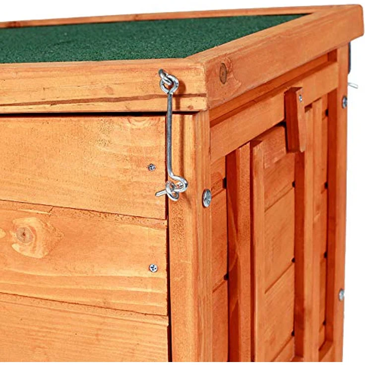 lionto Kaninchenstall aus Holz Kleintierhaus Nagerhaus Kleintierstall 43x43x52 cm – Bild 5