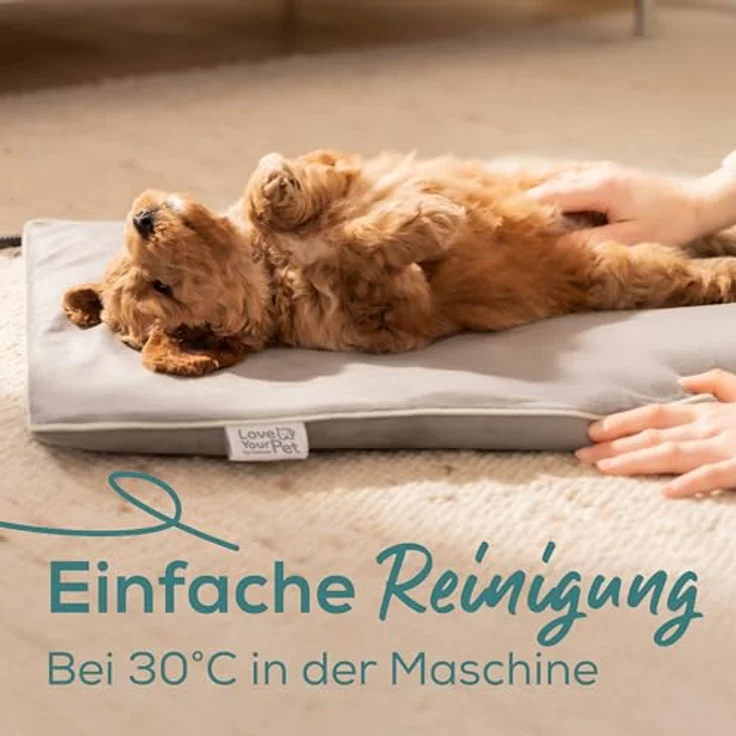 Beurer BEU PP 210 Heizmatte Lilli, elektrische Wärmematte für kleine Hunde und Katzen, waschbarer Bezug, kratzfestes Heizelement, wasserdicht (IPX7), 2 Temperaturstufen, 4 Timer-Einstellungen, 41 x 34 cm – Bild 3