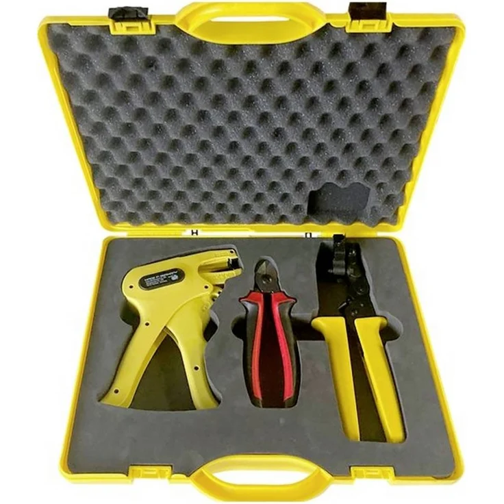 Intercable ICPVSET1 185398 Werkzeugset Elektriker, professionelles Set mit Abisolierwerkzeug, VDE-Kabelschneider und Presswerkzeug, gelb