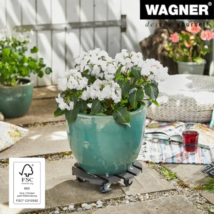 Wagner Multi Roller WPC GH0527, Pflanzenroller Ø 290 mm, Tragkraft 100 kg, lichtgrau – Bild 3