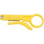 PremiumX Abisolierer XCon CS-5 Universal Kabel Abisolier-Werkzeug CAT 5 6 7 RG 59/6 Telefonkabel Kabelwerkzeug Entmanteler, Gelb