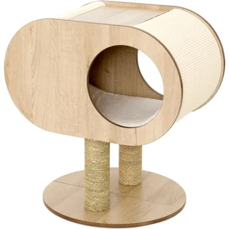 Jack and Vanilla - Molly Katzenbaum Cocoon - Stabiler und Langlebiger Katzenturm - Interaktiver Spielplatz für Katzen - Modernes und Stilvolles Design - Braun