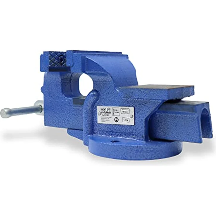 CCLIFE Schraubstock 125mm, Feststehend mit Eisenbauweise für Werkbank – Bild 5