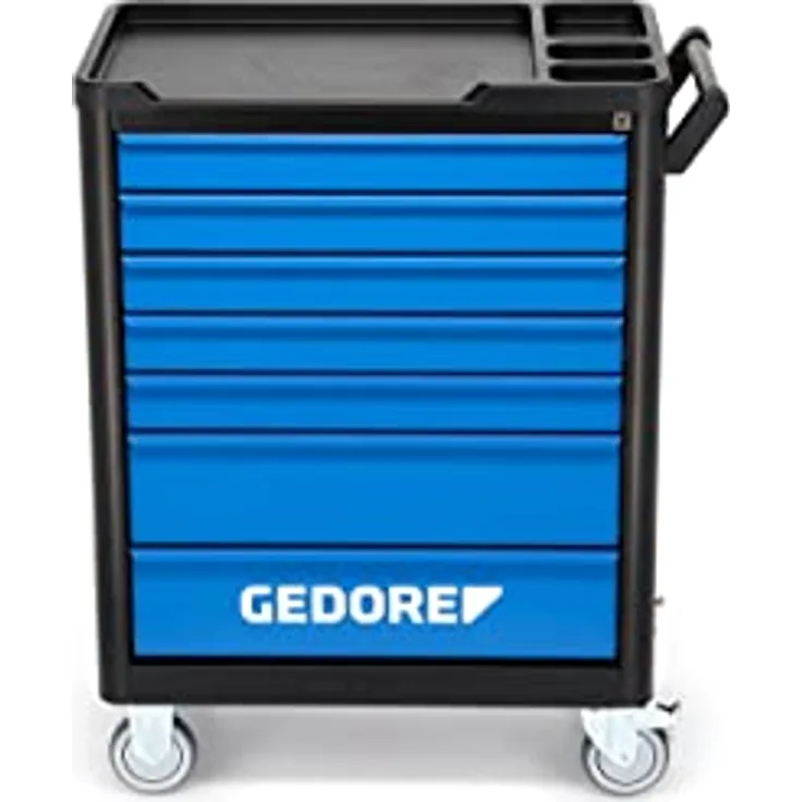 GEDORE Werkzeugwagen workster smartline, Rollwagen mit 7 Schubladen und Arbeitsplattform, Stahlblech, leer, WSL-LB7