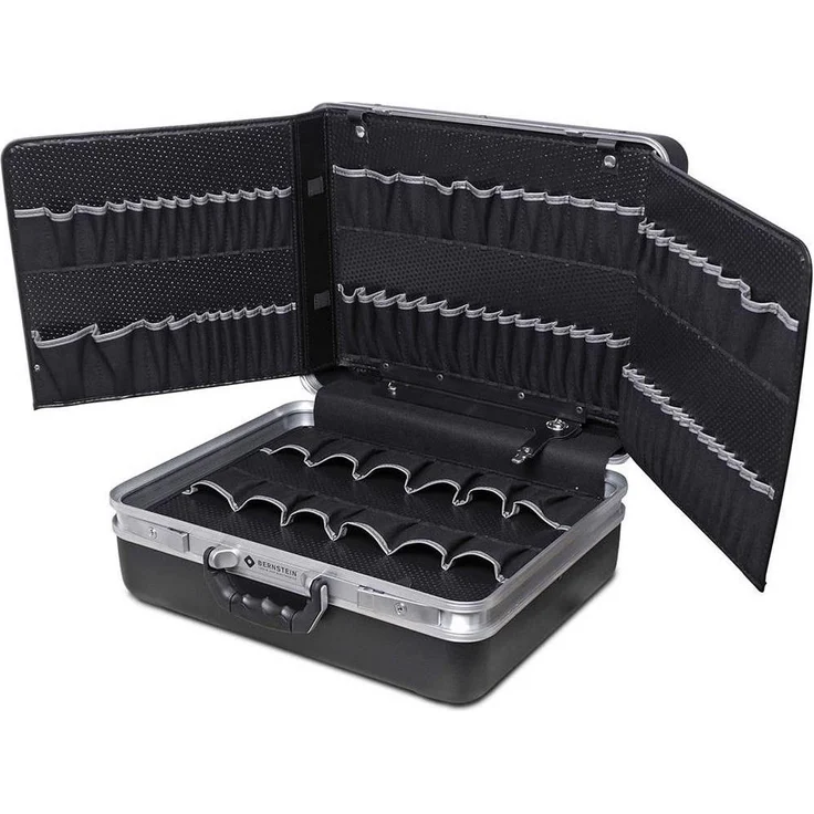 Bernstein BOSS 6515, Werkzeugkoffer aus schlagfestem Kunststoff mit Aluminium-Rahmen, staub- und regendicht, herausnehmbarer Einsatz mit variabler Einteilung