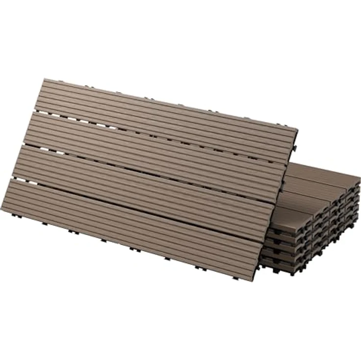 4er Pack WPC Bodenplatte 60x30 dunkelbraun – Bild 2