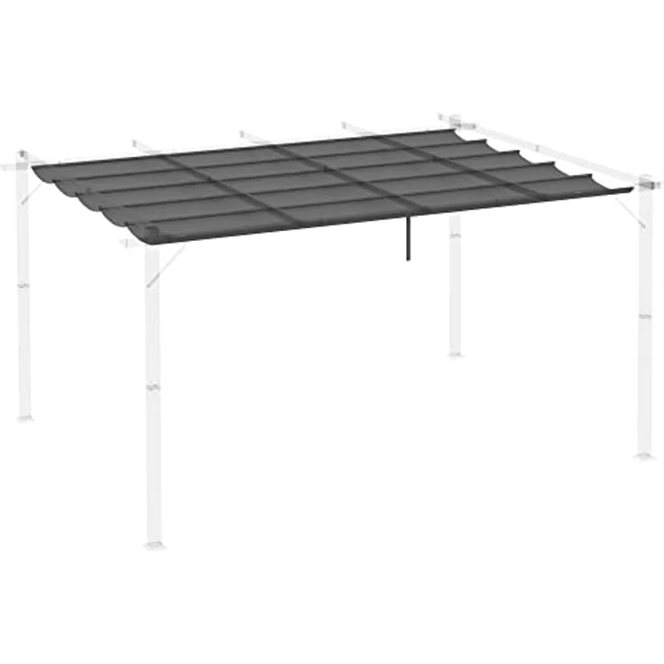 Outsunny Ersatzdach für Pergola, 3,5 x 2,5 m, Schattenabdeckung mit Entwässerungslöchern, 180 g/m², grau – Bild 8