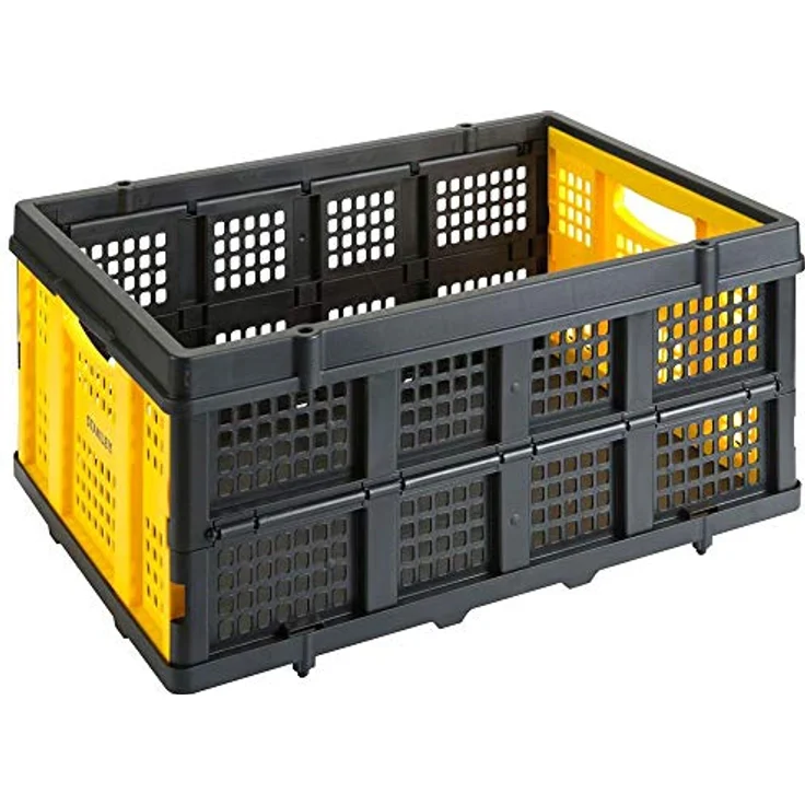 Stanley Stabile Klappbox in Industriequalität, Patentierter Faltmechanismus, Solide Konstruktion, Hohe Traglast, Stapelbar, Rasten ineinander ein, Gelb, SXWTD-FT505 – Bild 4