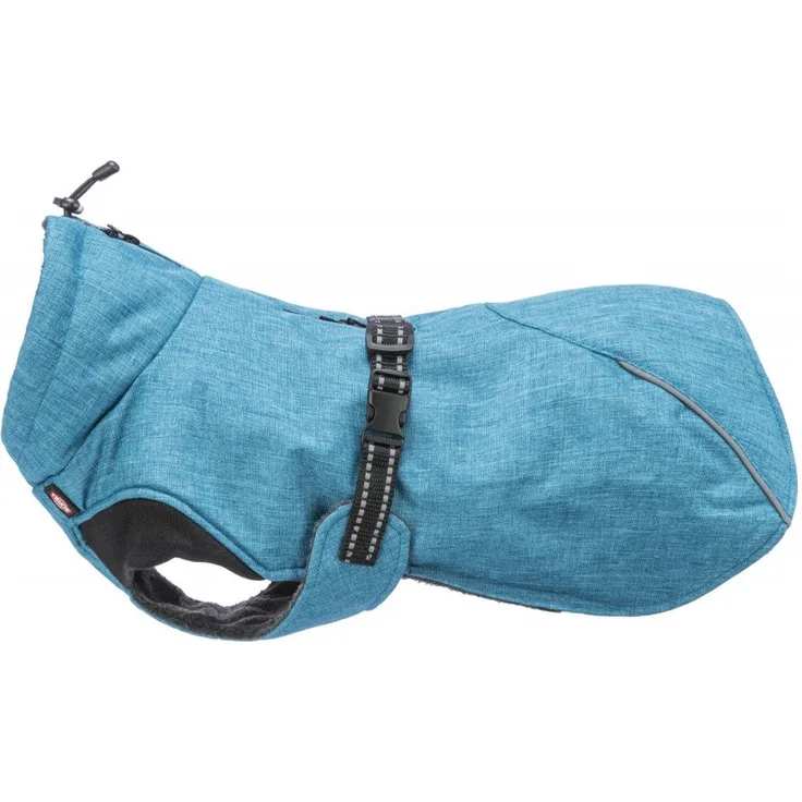 TRIXIE Hundemantel Wintermantel Riom blau, mit extra hohem Kragen und verstellbaren Beinschlaufen