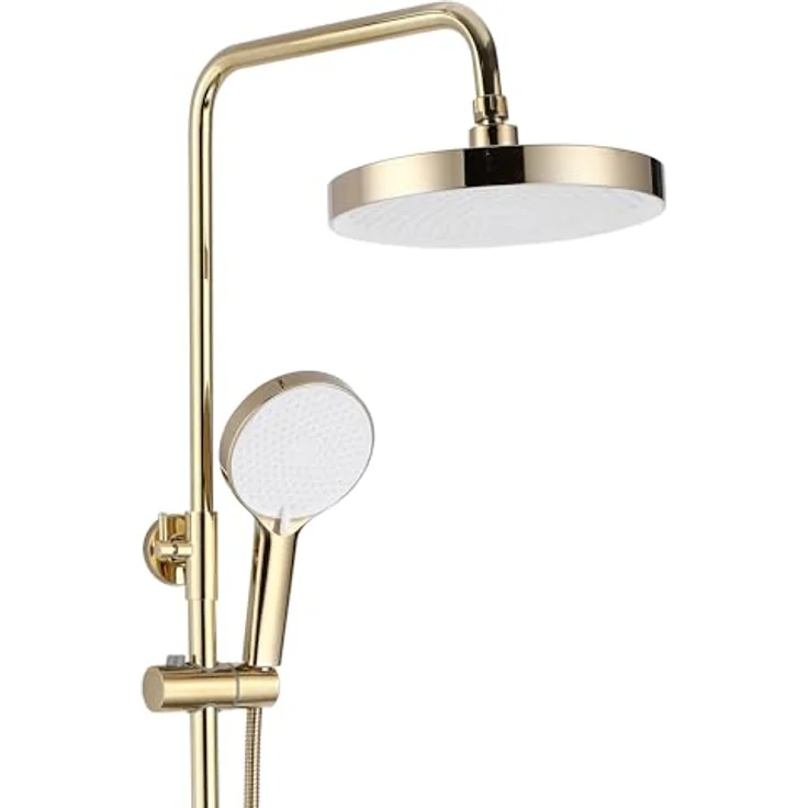 Rea Duschsystem BLOOM GOLD, Duschset mit Messingarmatur und drei Funktionen, gold – Bild 4