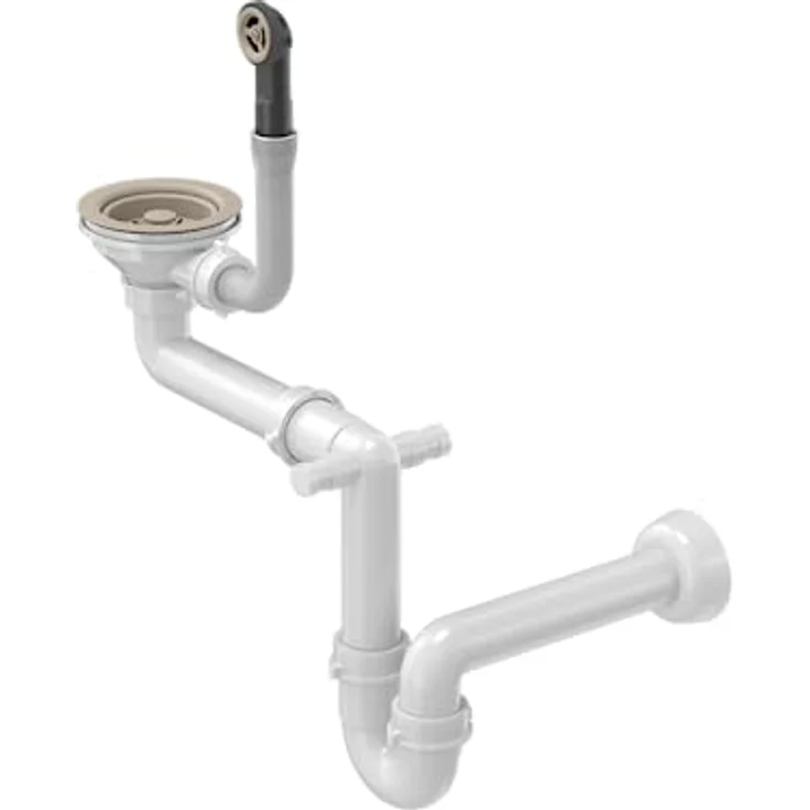 QUADRON Christian 116, 1-Becken Küchenspüle aus Granit (GraniteQ), beige, 60 x 45 x 18,5 cm mit Siphon – Bild 4