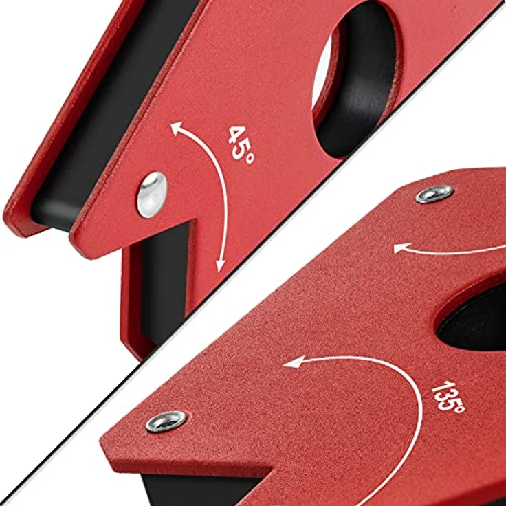 Poppstar Schweißmagnet klein 2er-Set - Magnet-Schweißwinkel mit Haftkraft 11,3 kg, Winkelmaße 45°, 90°, 135° – Bild 3
