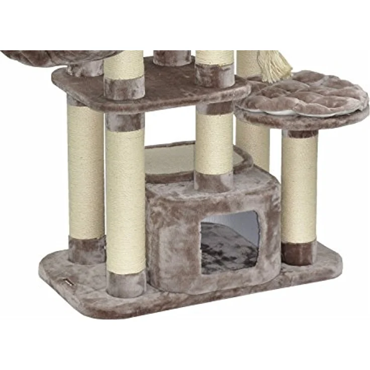 nanook Kratzbaum Memphis XXL - hochwertiger 600 gr. Plüsch - für schwere große Katzen - 158 x 85 x 49 cm - grau braun - 51 kg – Bild 2