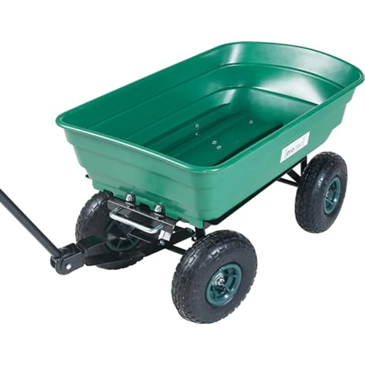 pro.tec Bollerwagen Corfinio Transportwagen mit Kippfunktion, 111 x 51 cm, max. 250 kg, grün/schwarz, Luftreifen, ergonomischer Griff – Bild 4