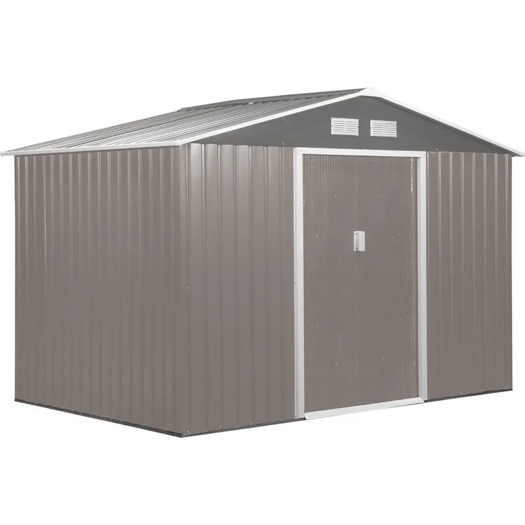 Outsunny GerГ¤tehaus Fahrradschuppen mit Fundament, BxT: 277x195 cm, für Garten, Grau - Preisvergleich – Bild 1