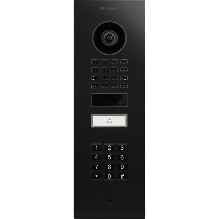 DoorBird D1101KV, Unterputz IP-Video-Türsprechanlage in Graphitschwarz, mit HDMI Video, Geofencing und Nachtsicht