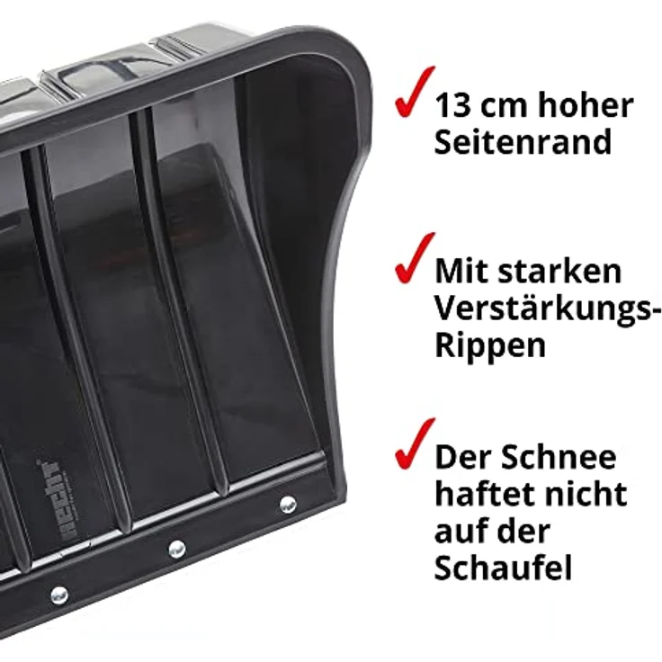 HECHT Schneeschaufel 5400 GT, 54 cm breites Kunststoffschild, stabiler Stahlstiel mit gummiertem Griff, Gesamtlänge 1,40 m – Bild 4