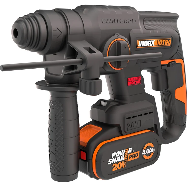 Worx Akku-Bohrhammer NITRO WX381, max. 1350 U/min, 3-In-1, Brushless-Motor, inkl. Akku & Schnellladegerät – Bild 1