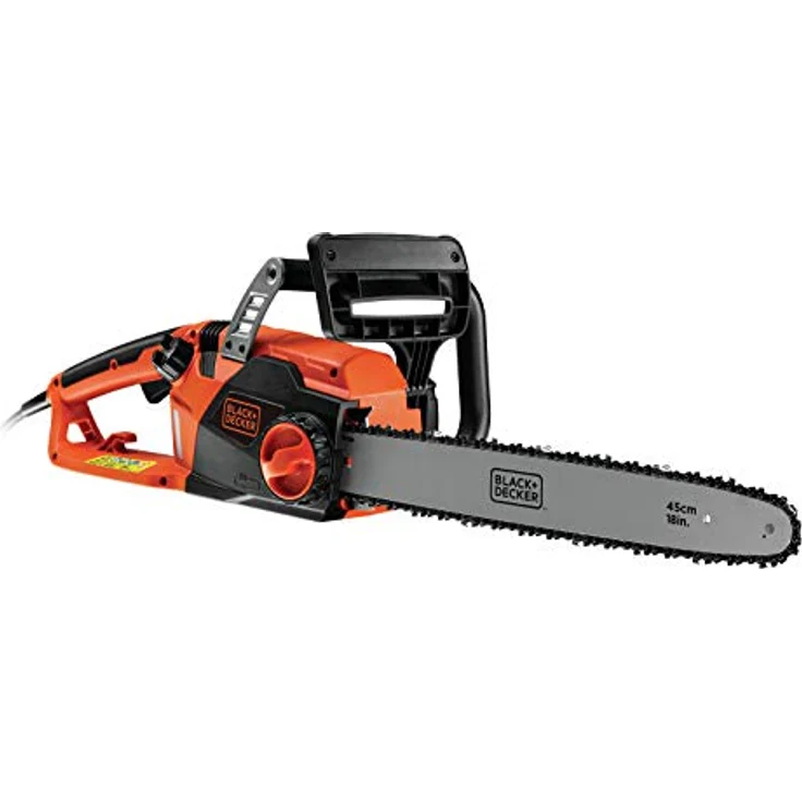 Black+Decker Elektro-Kettensäge - 2200W, 45 cm Schwertlänge, 12,5 m-s Kettengeschwindigkeit, rückschlagarm Kettenbremse CS2245 – Bild 3