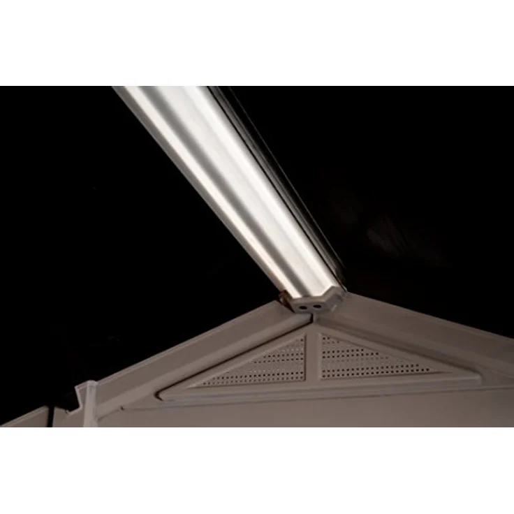 Keter Gerätehaus Factor 4x6, Beige, 4.0m³ Rauminhalt, Außenmaße (B/T/H):129.5 x 182 x 216.5 cm, wetterfest, wasserdicht, UV-beständig, Outdoor – Bild 5