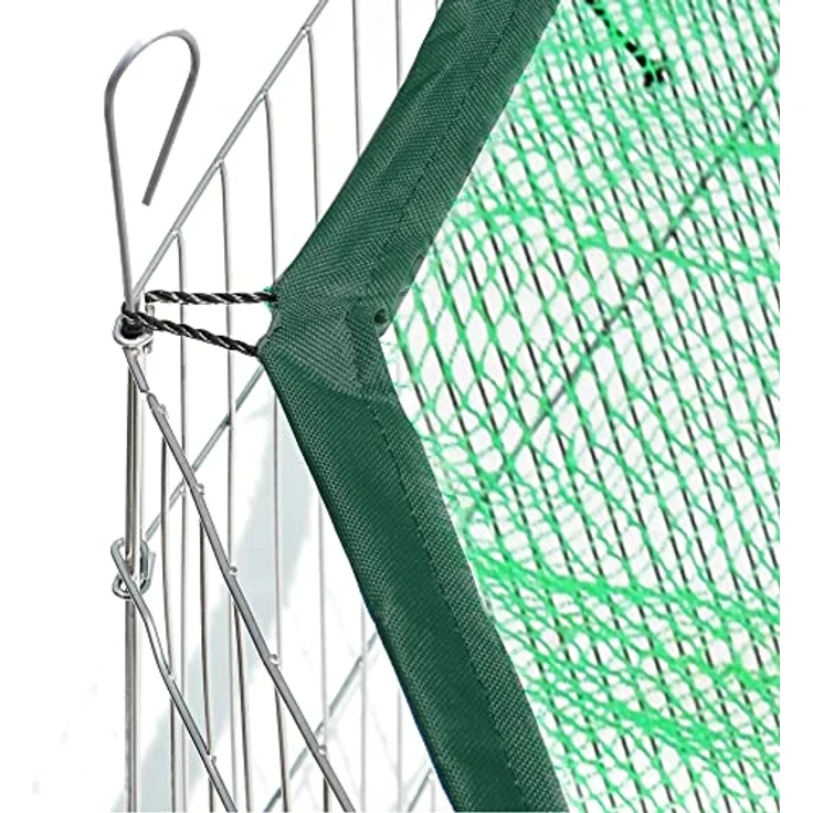 Melko Freigehege aus 8 Gittern mit Netz und Tür Tiergehege Ø 204 cm Freigehege Kaninchen – Bild 3